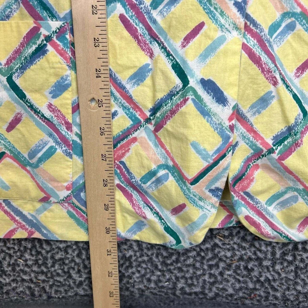 Vintage Claude Blazer Jacket Women 16 Abstract Pastel Geometric Cotton